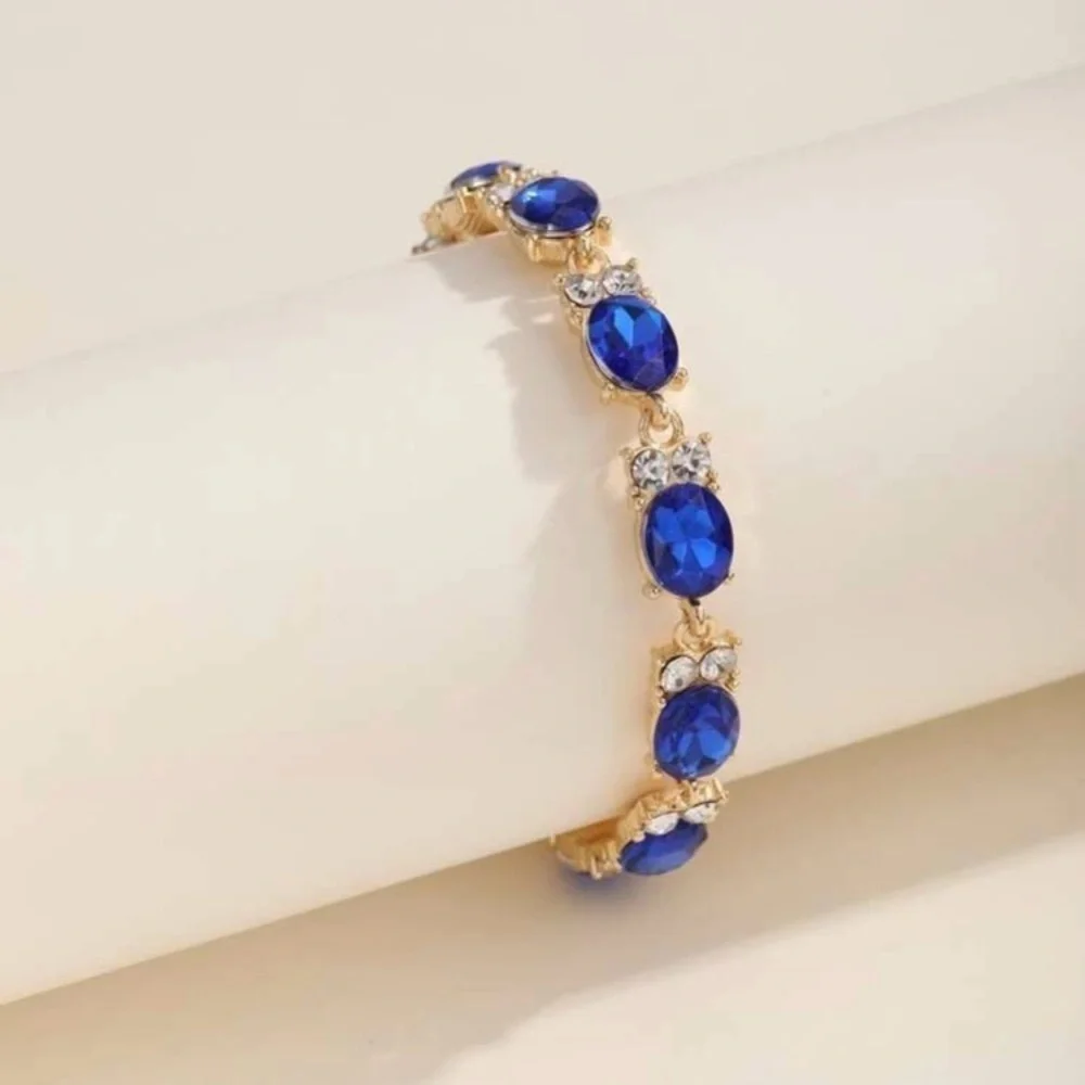 Sapphire And Rhinestone Bracelet